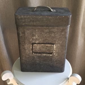 Galvanized Storage Container Rustic Farmhouse